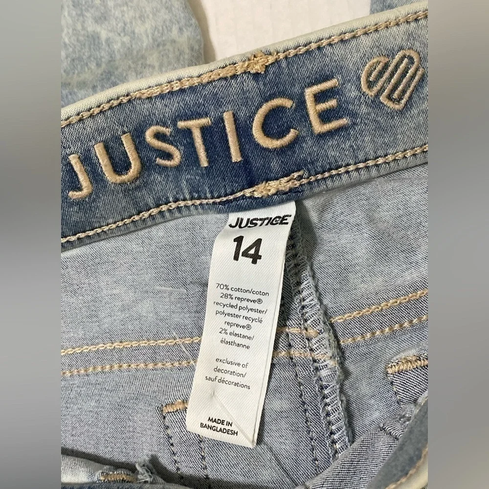 Justice Girls Mid Rise Jean pull on- Size 14